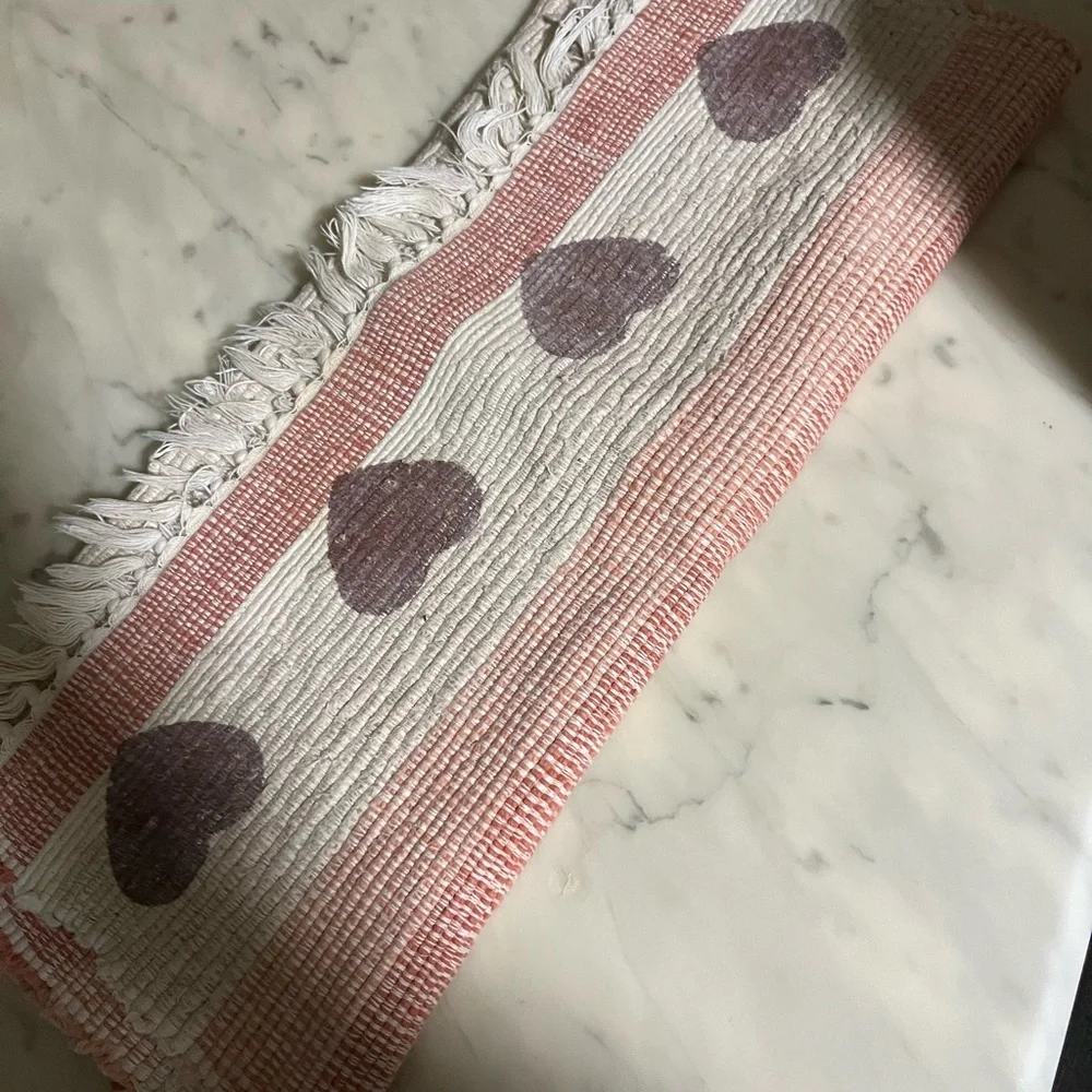 Small Heart shaped designs Area rug, Firm Price!